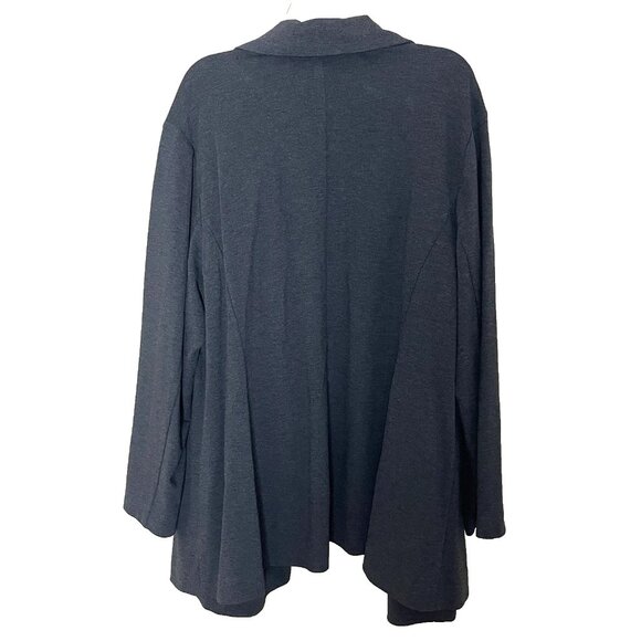 J. Jill Ponte Long Cardigan Sweater Jacket 3X Gray Stretch Open Front - Picture 3 of 9